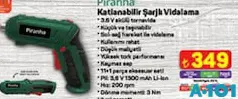 PİRANHA KATLANABİLİR ŞARJLI VİDALAMA
